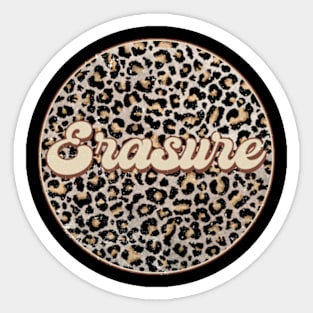 Classic Music Erasure Personalized Name Circle Birthday Sticker